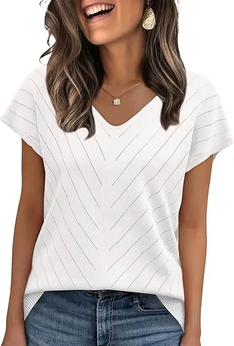 WIHOLL Short Sleeve Sweater for Women (Summer Trendy)