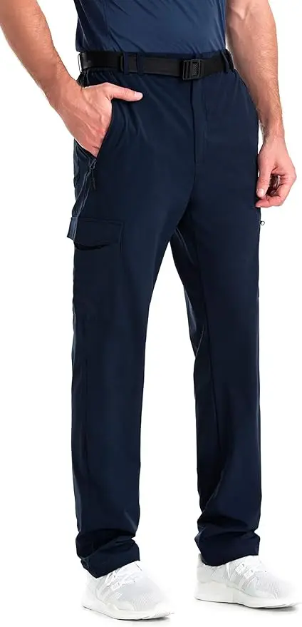 بنطال سفر خفيف بخصر مرن من clothin مع جيوب متعددة وقماشة سريعة الجفاف (مريح ومطاطي) / clothin Men's Elastic-Waist Travel Pant