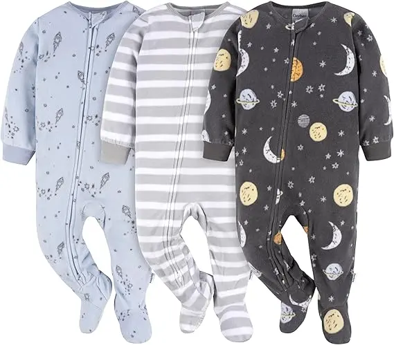 Gerber Toddler Boys Flame-Resistant Pajamas, 3-Pack — بيجامات جيربر للأولاد الصغار، مصنوعة من نسيج مقاوم للاشتعال، عبوة من 3 قطع 
