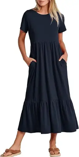 [https://amzn.to/46kfzv2] فستان ماكسي نسائي صيفي من ANRABESS (قصة A-line واسعة ومريحة) / ANRABESS Women's 2025 Summer Casual Maxi Dress (A-line Flowy Travel & Beach)