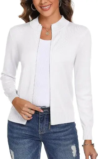 [https://amzn.to/4nhiRVV] سترة نسائية من Totatuit بأكمام طويلة محبوكة مع سحاب (خفيفة الوزن) / Totatuit Women's Long Sleeve Lightweight Knit Zip-Up Cardigan Jacket
