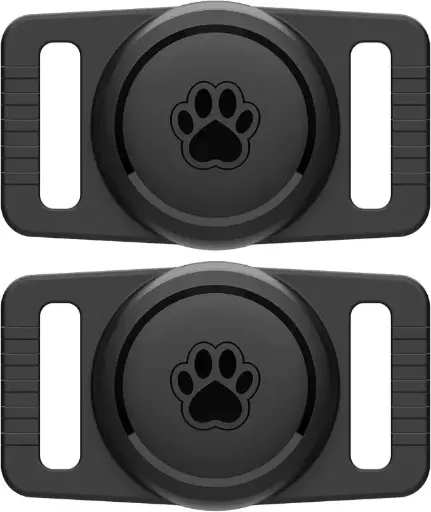 [https://amzn.to/3WTmWnr] for Airtag Dog Collar Holder 2 Pack,Waterproof Dog Collar Holder for Apple AirTag, Silicone Air Tags Case for Dog Collars(Black) 